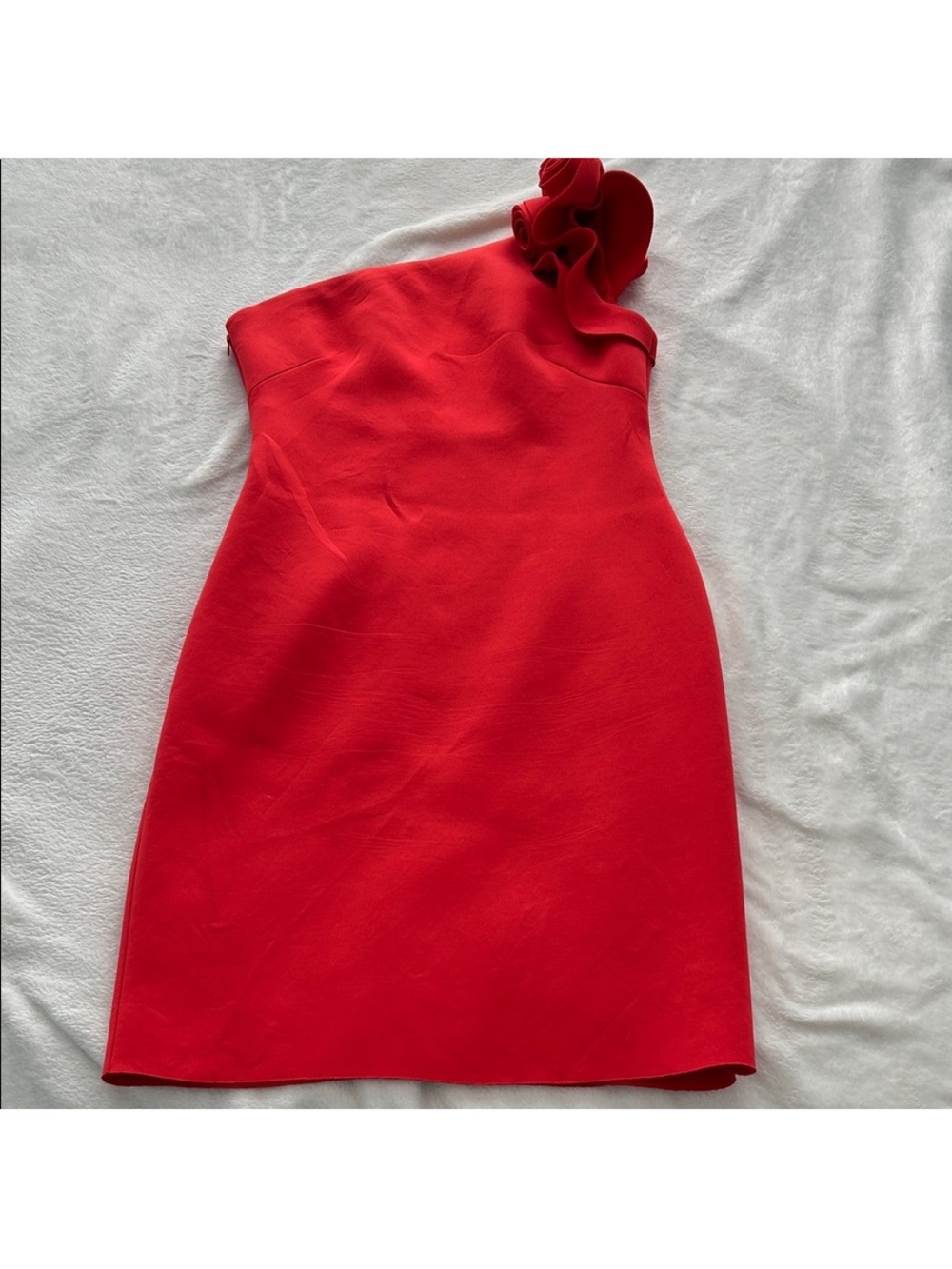 Eliza J One-Shoulder Red Ruffle Cocktail Dress